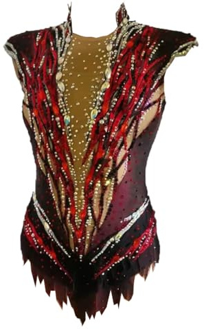 Hynyjxjy Justaucorps De Gymnastique Rythmique pour Filles Vêtements De Sport De Gymnastique Artistique Professionnels Vêtements De Patinage sur Glace Robe De Patinage Artistique