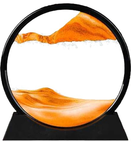 Tel Charme * Cuadro de arena en movimiento – Pintura 3D de arena rápida decoración – Cristal redondo 3D Deep Sea Sandscape – Relajante decoración del hogar juguete de escritorio para el hogar (7