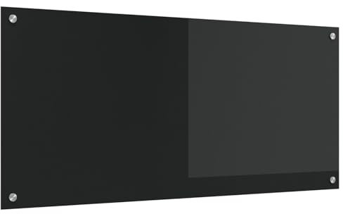 vidaXL Küchenrückwand Schwarz 110x50x0,6 cm Hartglas