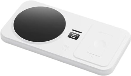 Kaffevärmare för skrivbord | trådlöst värmeunderlägg för koppar med temperaturkontroll | dryckesvärmare med 3 värmenivåer för gåvor | laddare för smartwatch och telefon på kontoret