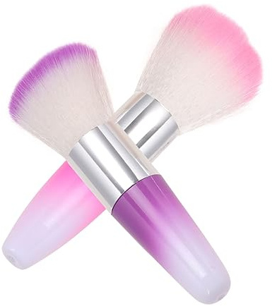 ARTSEWPLY 2 piezas Cepillo para Limpieza de Uñas Polvo Suave para Manicura Profesional y DIY Pinceles Rosa y Morado Herramienta para Eliminar Polvo Acrílico y Esmalte
