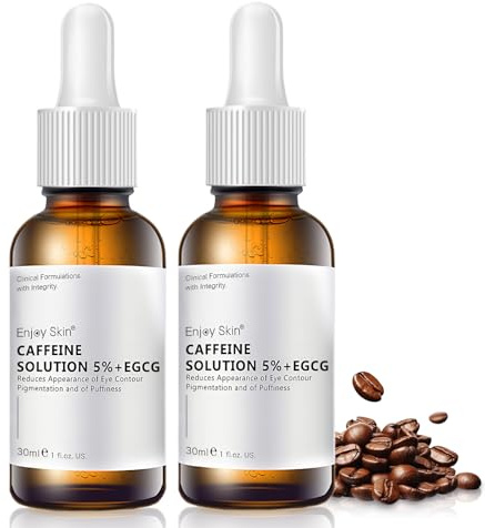 2PCS Contorno de Ojos Cafeina, Sérum Contorno Ojos con Acido Hialuronico y Cafeína, Contorno de Ojos Antiarrugas Mujer, para Reduce Ojeras, Bolsas, Serum Ojos para Hombres y Mujeres, 30ml