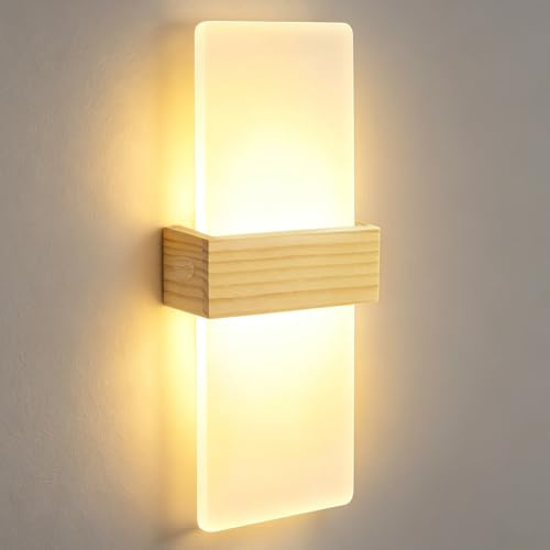 DAGORD Aplique de Pared Interior Madera LED 3000K Blanco Cálido 12W