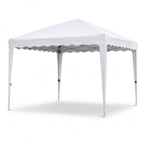 Carpa Plegable Impermeable con Bolsa de Transporte, Cenador Pop Up para Jardín, Playa, Mercadillos y Eventos, Montaje Rápido sin Herramientas Blanco