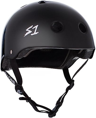 S1 Lifer Helmet for Skateboarding, BMX, and Roller Skating - EPS Fusion Foam, CPSC & ASTM Certified - Black Gloss Medium (21.5)