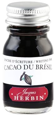 Jacques Herbin 11545T - Writing and drawing ink - Fountain pens and rollerballs - Cacao du Bresil/ Cocoa from Brazil - 10 ml - Made in France - Calligraphy