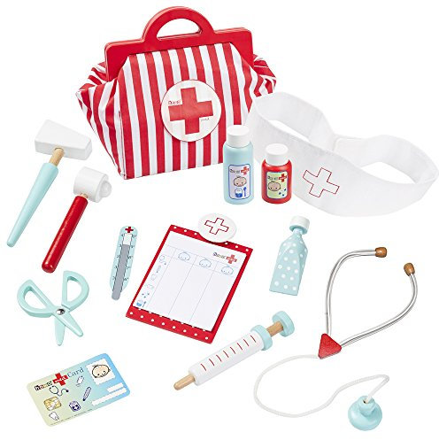 howa Kinderarztkoffer mit 13 TLG. Inhalt aus Holz 4872