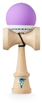 KROM - Kendama Pro Pop Violet - Bilboquet Japonais - Jouet en Bois pour Adulte et Enfant - Pack : Ficelle de Rechange + Stickers offerts