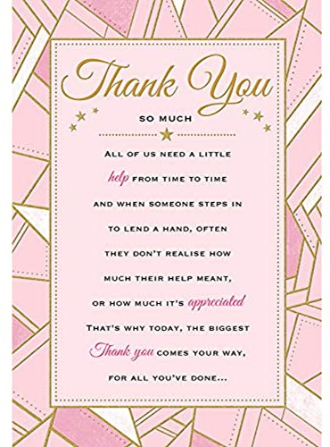 Piccadilly Greetings Heartfelt Wishes Sentimental Thank You Card - 9 x 6 inches - Regal Publishing,Yellow