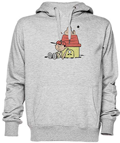 Capzy Pojke och hans hund grå huvtröja sweatshirt unisex herr dam grå unisex huvtröja, GRÅ, XS