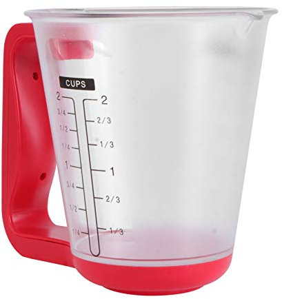 Cabilock Báscula De Cocina Digital y Taza Medidora Tazas Medidoras De Liquidos 4 Tazas Báscula Medidora De Cocina Vaso Medidor Digital con Escala para Hornear Leche En Polvo