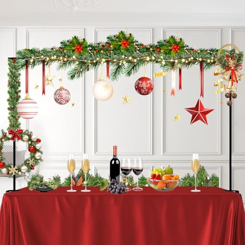 Hopesun Over The Table Rod Stand with Clamps 49-102 Adjustable Metal Balloon Arch Stand Flower Table Arch Suitable for Birthday,Party,Wedding,Halloween,Xmas Decoration,Black