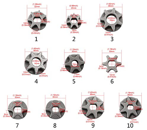 Htopse Pignone di ricambio per 3/6/7 denti pignone elettrico motosega smerigliatrice angolare ingranaggio elettrico