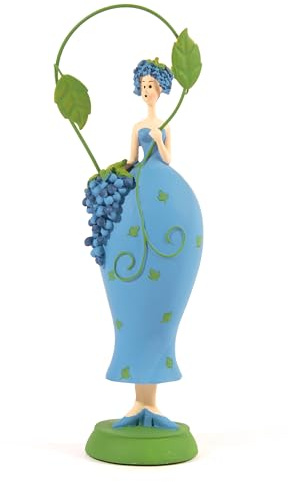 Rosemarie Schulz, blomsterkvinna, dekorativ figur, vindruvor, dam, samlarfigur (vindruva, blå)