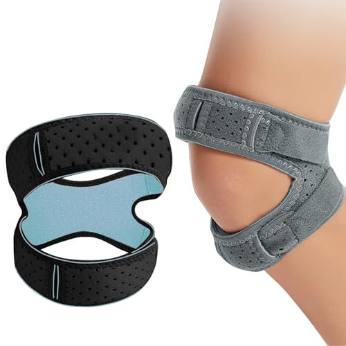 Patella Tendon Support Strap for Knee Pain Relief, Knee Brace Support Protector Wrap Sleeve for Arthritis Tendonitis, Adjustable Knee Straps for Meniscus Tear, Running, Basketball, Sport (Blue)