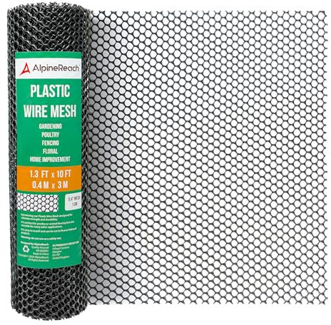 AlpineReach Rollo de Malla de Alambre de plástico 0,4 x 3m - Ideal para Aves de Corral, Perros, Barrera de Conejos y jardinería, Malla de Pollo Duradera, solución versátil de Valla y Red