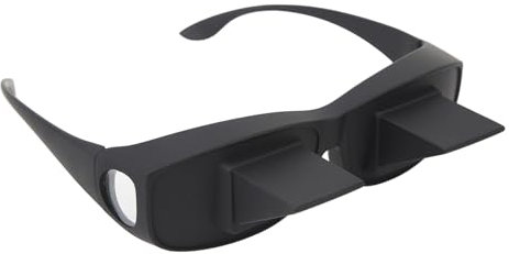 Occhiali Pigri, Vetro Ottico Ad Alta Definizione Orizzontale da 90 Gradi, Occhiali con Prisma da Letto per Sdraiarsi Leggere e Guardare la TV Neri con Rilassamento del Collo