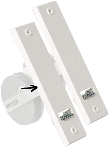 Rollwin 2X Blende für Rolladen Gurtwickler Unterputz 185mm Lochabstand - aus Deutschland - mit Gurtwickler Blende Weiß - ohne Gurt - für 23mm Rolladengurt geeignet - Rollo Wickler mit Abdeckblende
