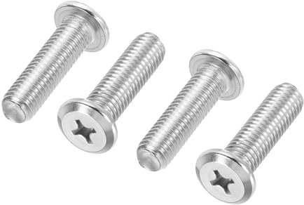 PATIKIL Tornillos de Cabeza Plana Redonda 4 Piezas M10-1.5 x 35Mm Tornillos de Encuadernación de Acero Inoxidable 304 18-8 Rosca Completa Tornillo de Máquina de Accionamiento