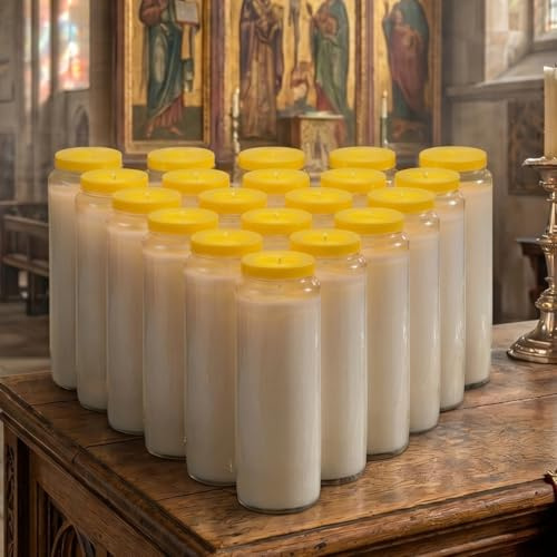 Box of 20 White 9 Day Burning Sanctuary Lights/Sanctuary Candles/Memorial Lights.