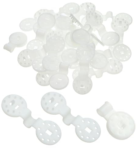 PATIKIL 50Pcs Shade Cloth Clips, Durable Plastic Lock Grip Sun Shade Large Fixing Clip for Outdoor Garden Agricultural Greenhouse Anti Bird Netting, White