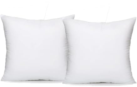 1BB Linens Cushion Inner Pads (Pack of 2), 50 x 50 cm (20 x 20 inches) / Quick Rebound Fluffy White Cushion Inner/White polyster square Cushions MADE IN UK