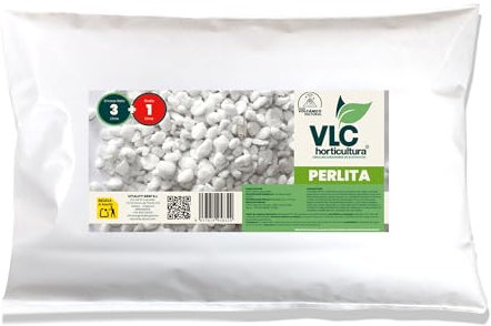 VLC Horticultura Perlita Expandida para Jardinería, Cultivo y Sustratos – Aireación, Drenaje y Retención de Humedad – Opciones de 3+1L, 5+2L y 10+5L (3+1 Litro)