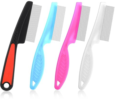 IANFAN 4 Pcs Stainless Steel Dandruffs Comb, Fine Tooth Psoriasis Comb Metal Lice Combs Dandruff Remover Scalp Combs for Dandruff, Lice, Thick, Dry, Curly Hair