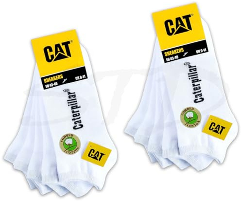 CAT 10 par CATERPILLAR-sneakers-strumpor – arbetssneakers andningsbara strumpor ankelhöga EU 39–42, 43–46, 47–50