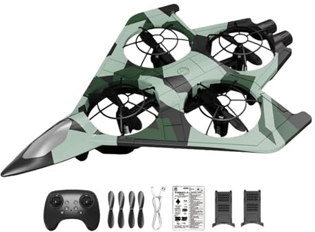 Perfeclan Avión teledirigido, avión RC, Modelo Ligero de 4 Canales, Planeador de Hobby para Adolescentes, Principiantes, Adultos y niños, Verde con 2 Baterías