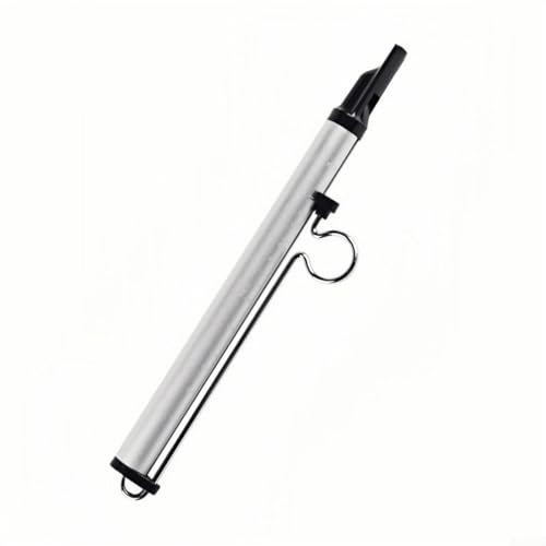 Cushteg Slide Whistle Flute – professionell dubbelton med skala, 24,5 cm, tillverkad av aluminiumlegering och ABS för musikutbildning, övning och uppträdanden (silver)