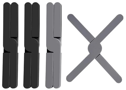 4 Pack Folding Silicone Trivet, Heat Resistant Pot Holders Non Slip Worktop Protector Silicone Mats Trivets for Hot Pans, Cup, Dishes, Plates