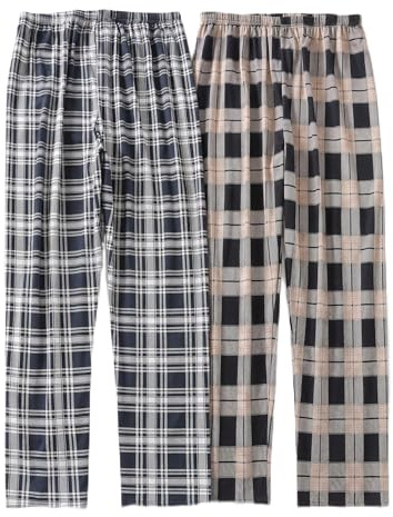 Mayoii Pyjamas for Men, Mens Pyjama Bottoms, Check Lounge Pants, Mens PJs Bottoms