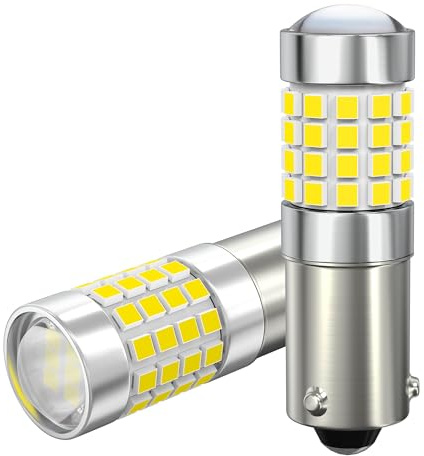 AGLINT H21W BAY9S LED Bombillas 12-24V Súper Brillante 54SMD con Proyector para Coche Luz de Marcha Atrás Intermitente Delantero Luz Antiniebla Trasera 6500K Blanca 2Pcs