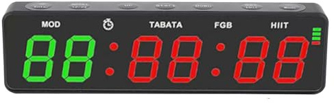 Luqeeg Temporizador de Gimnasio, Reloj de Pared Digital de 15 Pulgadas, Reloj de Pared con Control Remoto con Cuenta Regresiva, Cronómetro y Temporizador de Intervalos, Ideal para Entrenamiento,