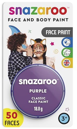 Snazaroo - Peinture Pour Visage et le Corps, Maquillage Pour Visage et Déguisement, Pour Enfants et Adults,Fard Blister 18 ML, Couleur Violet