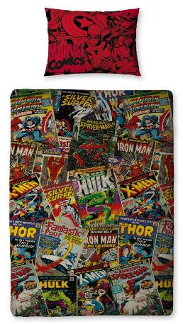 Character World Disney Marvel Comics Single Rotary Duvet Set, Multi-Color