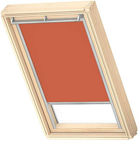 VELUX Original Dachfenster Verdunkelungsrollo für PK06, Orange, mit Grauer Führungsschiene