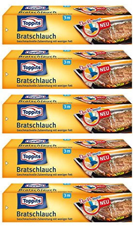 Toppits Bratenschlauch (31cm x 3m), 5er Pack (5 x 3 Meter)