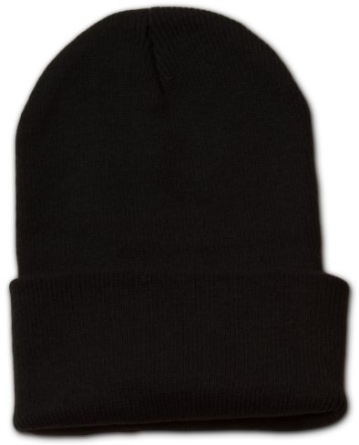 TOP HEADWEAR Long Cuff Beanie Cap, Black
