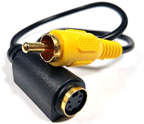 Generic GOLD S-Video/VHS Female to RCA Yellow Video Composite Male Adapter Cable - 28cm, CE Approved, Tangle Free