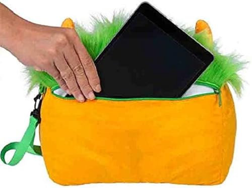 Bookmonster Deluxe Luca - Lesekissen - orange/grün/weiß: mit Taschen und Griff - für Bücher, Tablets und E-Reader