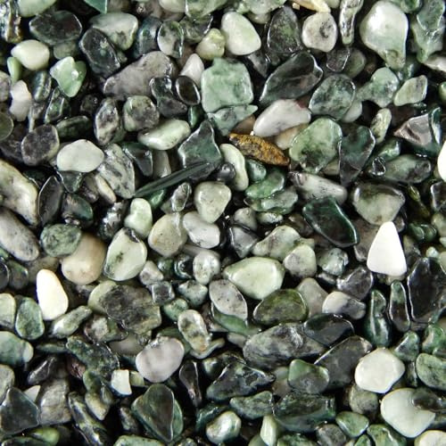 Terralith Steinteppich Marmor Komplett-Set für 1qm - Körnung: fein - 2-4mm mit Epoxidharz Bindemittel - für Innen in grün (jade)