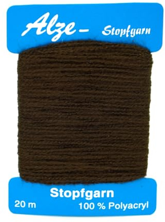 Trimz Darning Wool – Dark Brown 20m (100% Acrylic) | Soft, Strong Thread for Mending, Knitting & Craft Repairs | Durable Repair Yarn for Socks, Jumpers & Fabrics