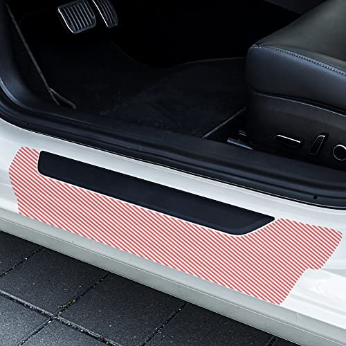 Tesvolution® Lámina protectora para listones de umbral trasero para Tesla Model Y – Lámina protectora de pintura para los umbrales de las puertas, autoadhesiva y transparente brillante como