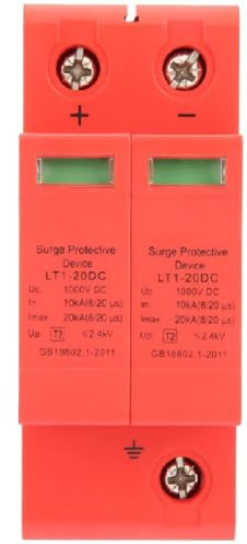 DEWIN Dispositivo Descargador, DC 1000V Dispositivo Descargador de Bajo Voltaje de Protección contra Sobretensiones Domésticas 2P 10KA~20KA