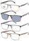 OEN 4er-Pack Lesebrille Herren, Rechteckiges Metallgestell, Blaulichtschutz,Federscharniere,Enthalten Sonne Lesebrille Mehrfarbig 4er Pck. 2
