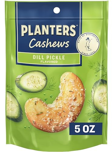 PLANTERS Cashews Dill Pickle - Trail Mix Snack Packs - Snacks with Dill Pickle, Snack Pack, Party Trail Mix, 5 Oz Bag, Pack of 1