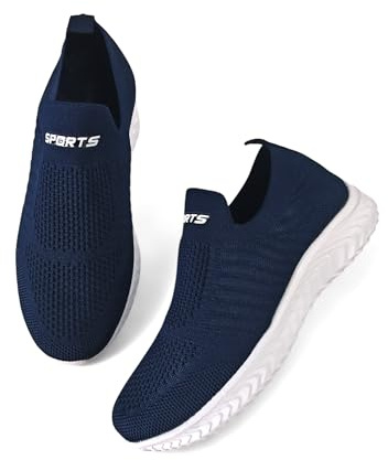 P&L ITALY COLLECTION Zapatillas Deportivas Sin Cordones Slip-On Mujer Comodas y Ligeras para Correr Trabajar Andar Pasear Casual Sneakers Navy40