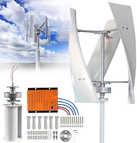 HTIANMM Kit d'éolienne à 3 pales générateur de Moulin à Vent 7000 W générateur d'énergie éolienne Verticale à lévitation magnétique permanente avec contrôleur pour Un Usage Domestique,24V